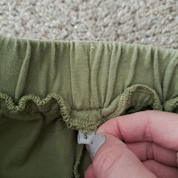 Olive Green 100% Cotton Set Loungewear Casualwear Size Small - Picture 7 of 8